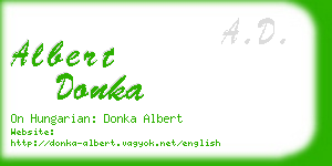 albert donka business card